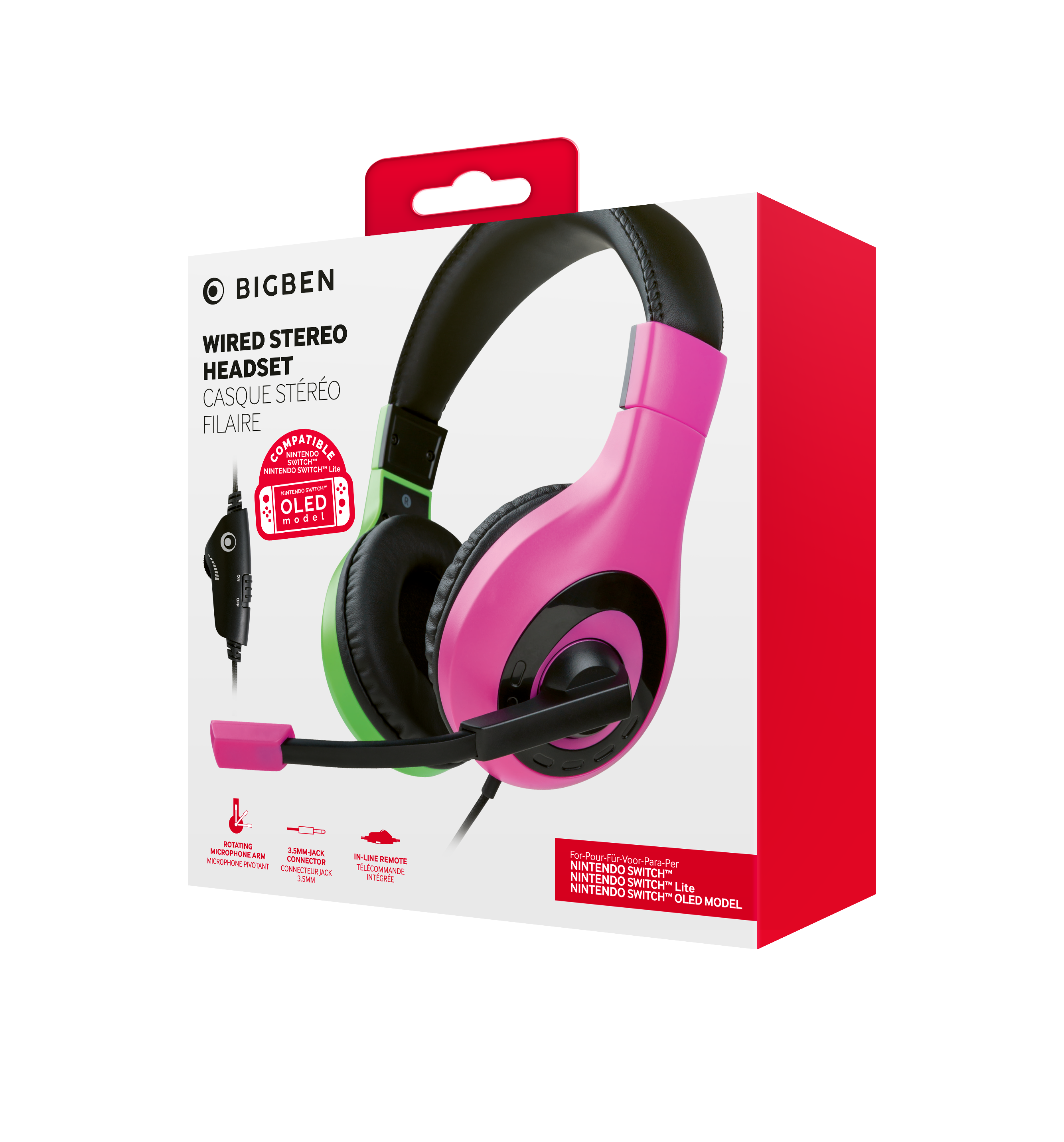 None Branded - Pink And Green Switch Headset - Nintendo Switch