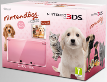 3DS Hardware - Coral Pink with Nintendogs & Cats
