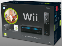 Wii Console Hardware - Black with Wii Fit Plus & Wii Balance Board - Black
