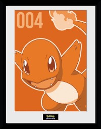 Pokemon Charmander Mono - Framed Collector Print