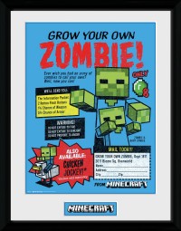 Minecraft Zombie Attack - Framed Collector Print