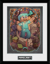 Minecraft Steve Nouveau - Framed Collector Print