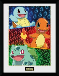 Pokemon Starters Glow - Framed Collector Print