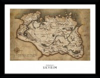 Skyrim Map - Framed Collector Print